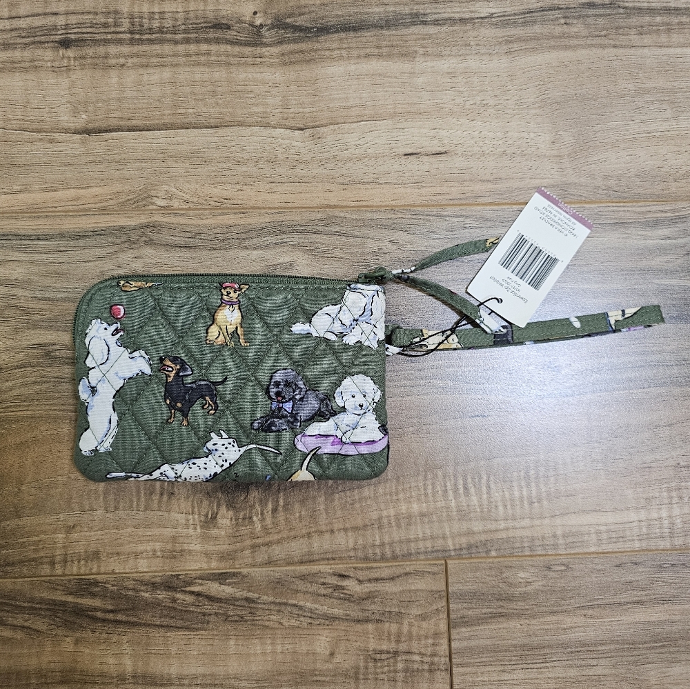 Vera Bradley Cotton Essential Zip Wristlet Dog Park - Picture 3 of 8